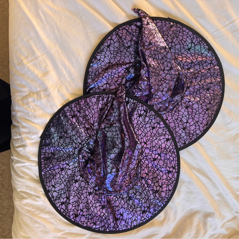 Purple Spider Web Witch Hats